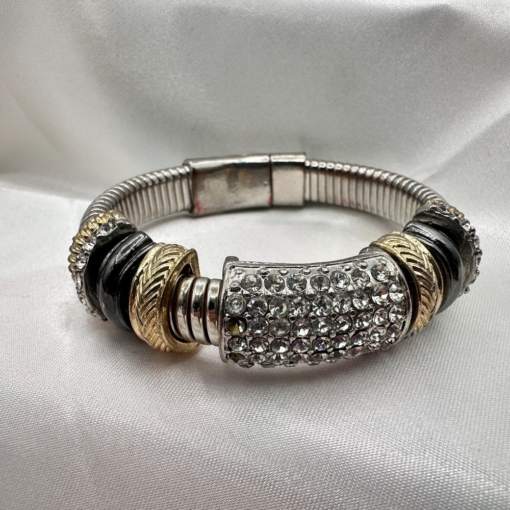 Vintage Y2K Clear Rhinestone Bracelet Retro Statement Women's Classic Jewelry